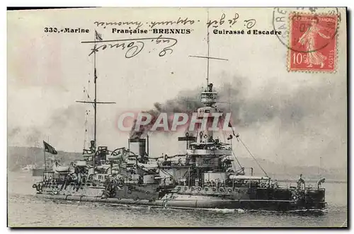 Cartes postales Bateau de Guerre Brennus Cuirasse d&#39escadre