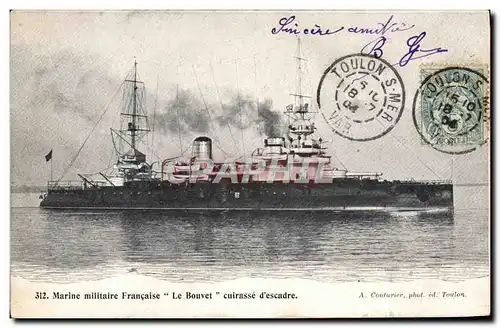 Cartes postales Bateau de Guerre Le Bouvet Cuirasse d&#39escadre
