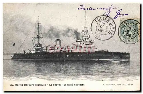 Cartes postales Bateau de Guerre Le Bouvet Cuirasse d'escadre