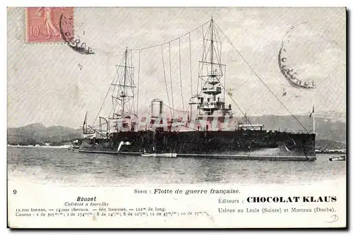 Cartes postales Bateau de Guerre Bouvet Cuirasse a tourelles