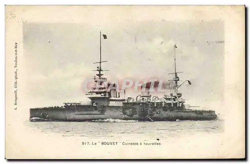 Ansichtskarte AK Bateau de Guerre Le Bouvet Cuirasse a tourelles