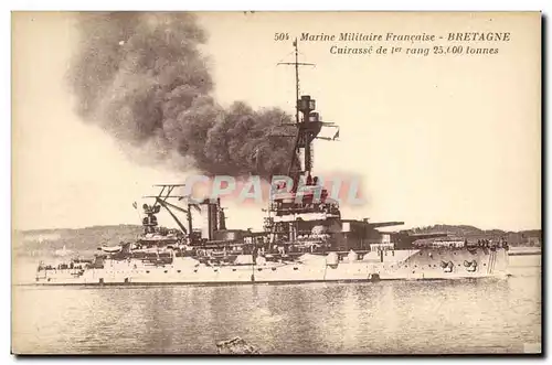 Ansichtskarte AK Bateau de Guerre Bretagne Cuirasse de 1er rang