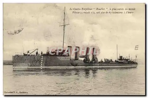 Ansichtskarte AK Bateau de Guerre Le contre torpilleur Bouclier