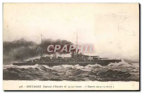 Ansichtskarte AK Bateau de Guerre Bretagne Cuirasse d&#39escadre