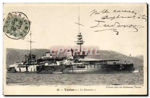 Ansichtskarte AK Bateau de Guerre Toulon Le Brennus