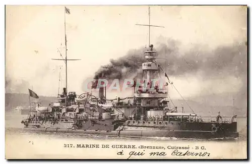 Cartes postales Bateau de Guerre Brennus Cuirasse