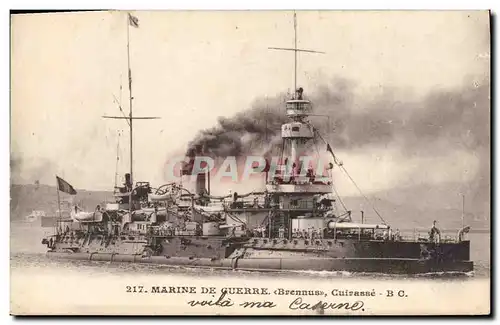 Cartes postales Bateau de Guerre Brennus Cuirasse