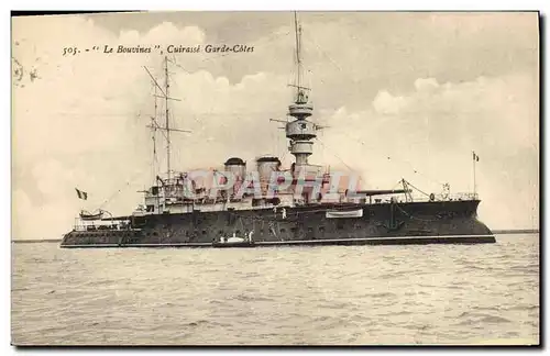 Cartes postales Bateau de Guerre Le Bouvines Cuirasse Garde Cotes