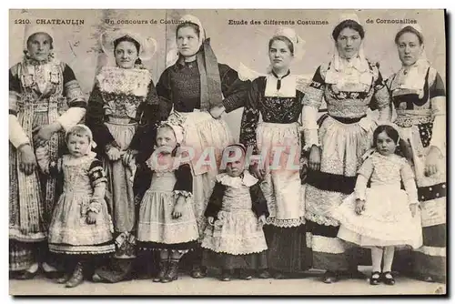 Ansichtskarte AK Folklore Chateaulin Un concours de costumes Cornouailles