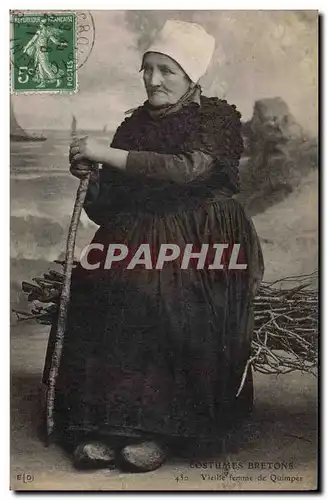 Cartes postales Folklore Vieille femme de Quimper