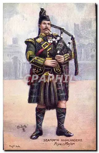 Cartes postales Militaria Seaforth Highlanders Pipe Major