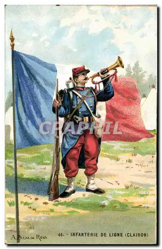 Ansichtskarte AK Militaria Infanterie de ligne Clairon Drapeau