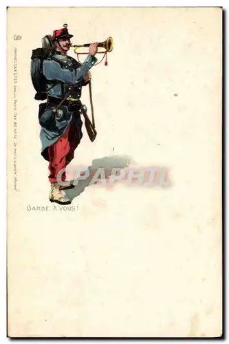 Cartes postales Militaria Garde a vous