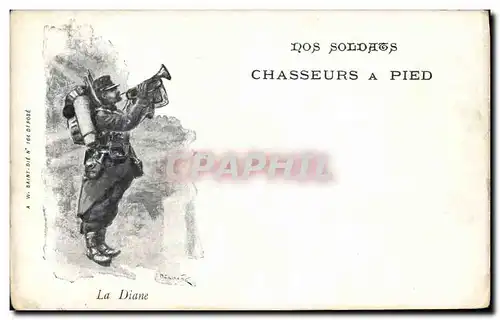 Ansichtskarte AK Militaria Chasseurs a pied La diane