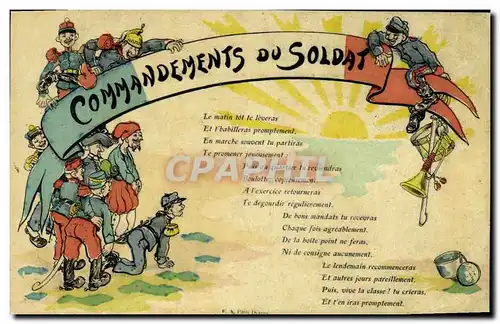 Cartes postales Militaria Commandements du soldat