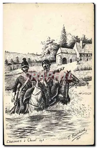 Ansichtskarte AK Militaria Chasseurs a cheval 1793