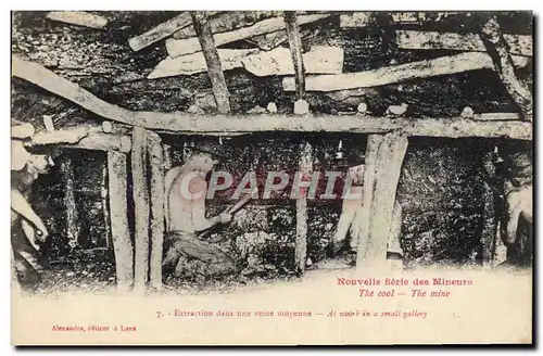Cartes postales Mine Mines Mineurs Extraction dans une veine moyenne