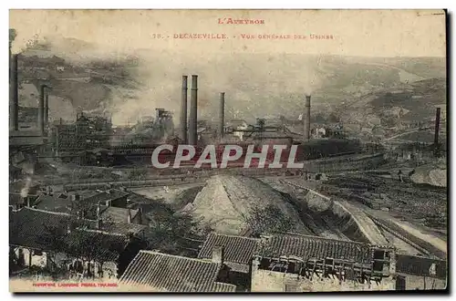 Cartes postales Mine Mines Decazeville Vue generale des usines