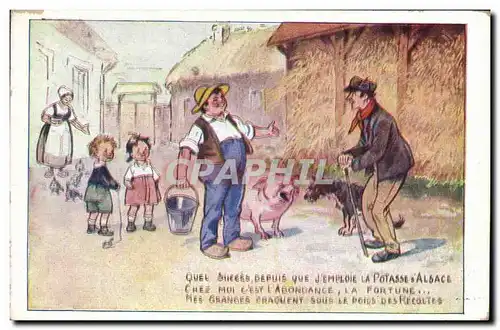 Cartes postales Publicite Potasse d&#39Alsace Cochon Porc Chien