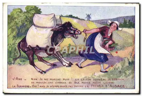Cartes postales Publicite Potasse d&#39Alsace Ane Mule