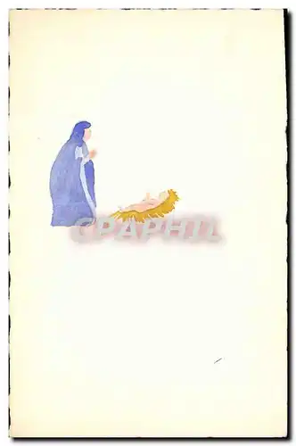 Cartes postales Fantaisie (dessin a la main) Vierge Christ