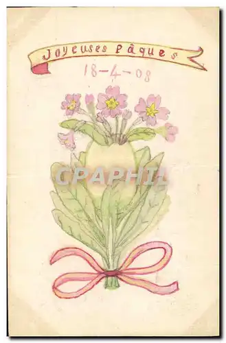 Cartes postales Fantaisie (dessin a la main) Fleurs Paques