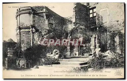 Ansichtskarte AK Chateau Escalier d&#39honneur Statues du Rhone et de la Saone