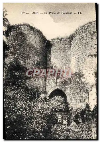 Cartes postales Chateau Laon La porte de Soissons (animee)