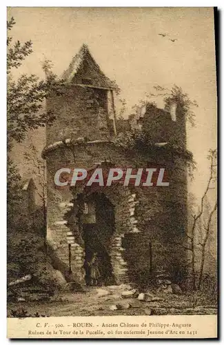 Cartes postales Rouen Ancien Chateau de Philippe Auguste Ruines de la Tour de la Pucelle