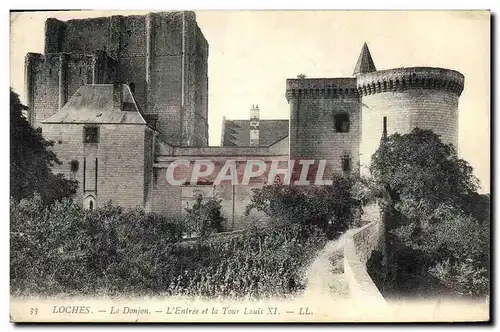 Cartes postales Chateau Loches Le donjon Lentree et la Tour Louis XI