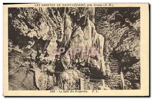 Cartes postales Grottes de Saint Cezaire pres Grasse La salle des draperies