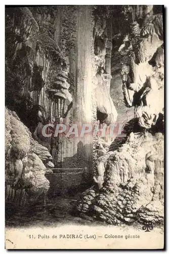 Cartes postales Grottes Puits de Padirac Colonne geante