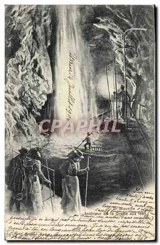 Cartes postales Grottes St Maurice Interieur de la grotte aux fees