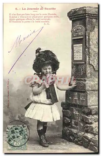Cartes postales Fantaisie Enfant La journee de Suzette Boite aux lettres