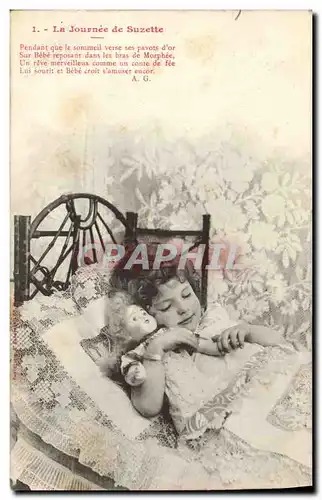 Cartes postales Fantaisie Enfant La journee de Suzette Poupee