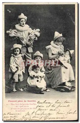 Cartes postales Fantaisie Pierrot Pere de famille