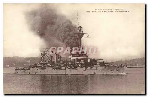 Ansichtskarte AK Bateau de Guerre Cuirasse a turbines Bretagne