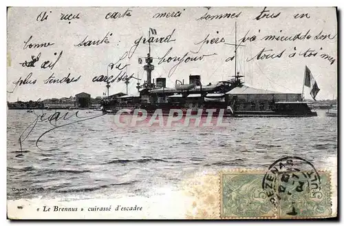 Cartes postales Bateau de Guerre Le Brennus Cuirasse d&#39escadre