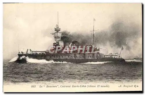 Ansichtskarte AK Bateau de Guerre Le Bouvines Cuirasse Garde Cotes