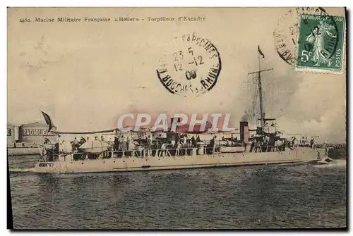 Cartes postales Bateau de Guerre Belier Torpilleur d'escadre