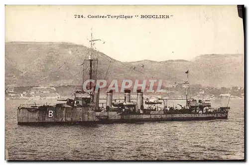 Cartes postales Bateau de Guerre Contre torpilleur Bouclier