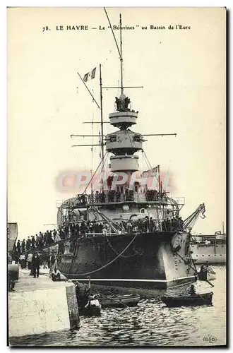 Ansichtskarte AK Bateau de Guerre Le Havre Le Bouvines au bassin de l&#39Eure