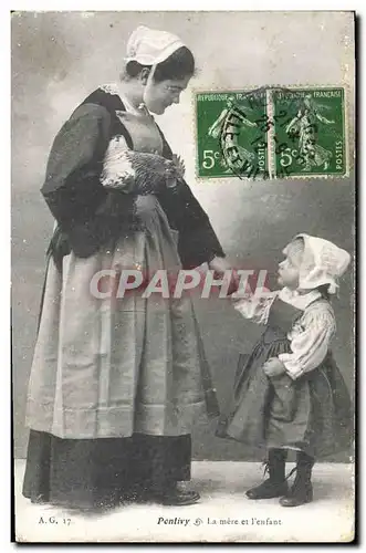 Cartes postales Folklore Pontivy La mere et l&#39enfant