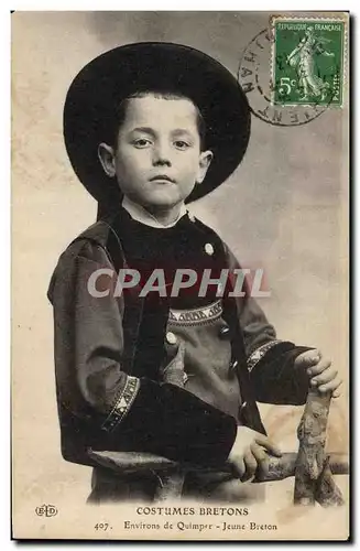 Cartes postales Folklore Environs de Quimper Jeune Breton