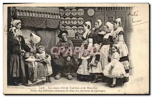 Cartes postales Folklore Les noces d&#39or de Tad Coz et de man Goz Environs de Quimper