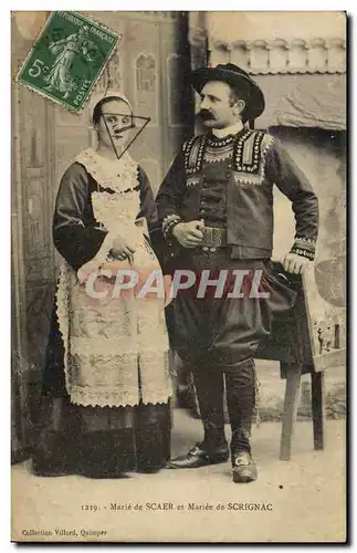 Cartes postales Folklore Marie de Scaer et mariee de Scrignac Mariage