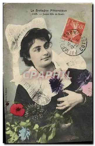 Cartes postales Folklore Jeune fille de Scaer
