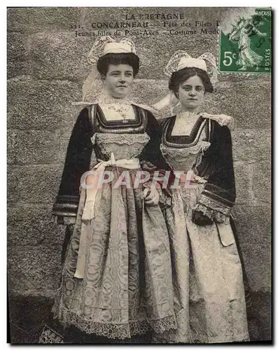 Ansichtskarte AK Folklore Concarneau Fete des Filets Jeunes filles de Pont Aven