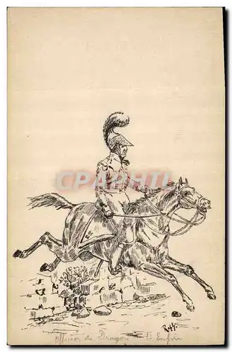 Cartes postales Militaria Officier de Dragon 1er Empire