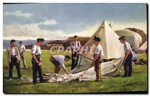 Cartes postales Militaria Pitching tents